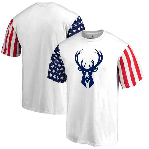 Men's Milwaukee Bucks Fanatics Branded Stars & Stripes T-Shirt White FengYun,We sell and wholesale Men's Milwaukee Bucks Fanatics Branded Stars & Stripes T-Shirt White FengYun on line form chian!